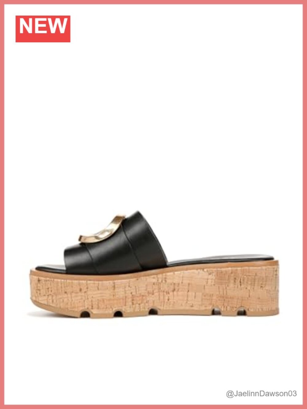 Franco Sarto Leather Platform Slide Sandals Womens